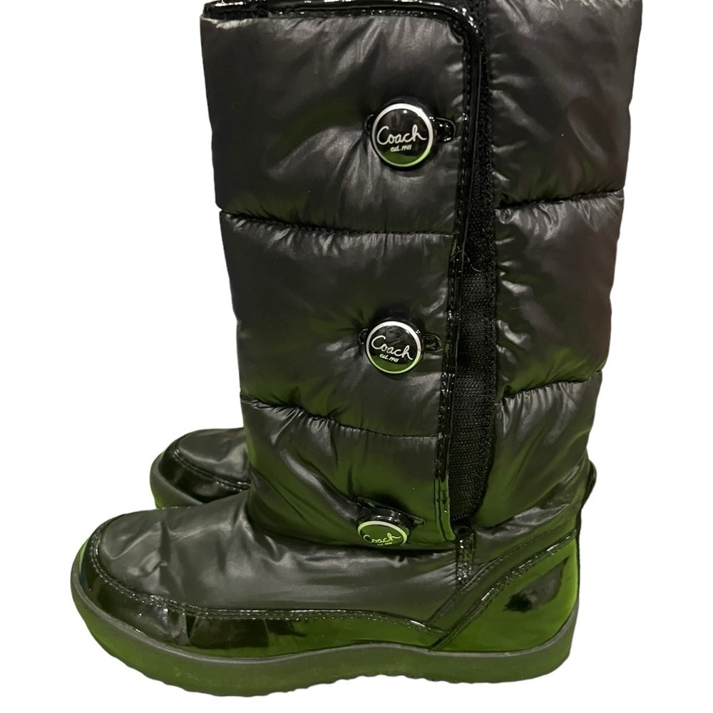 Coach Polina Black Nylon Puffy Boots - SIZE 7.5 - Picture 1 of 10